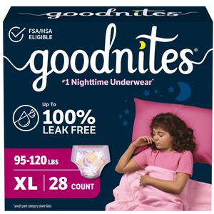 Goodnites Giga Pack Youthpant, Girl, Size 6 - REPLACES 6953379
