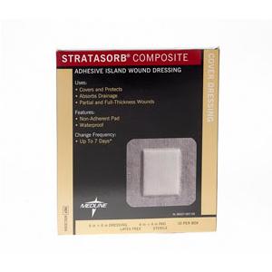 Medline&reg; Industries Stratasorb&reg; Composite Island Dressing 6" L x 6" W, 4" x 4" Pad, Latex-free