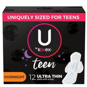 Kimberly Clark U by Kotex&reg; Teen&reg; Super Premium Ultra Thin Sanitary Pad, with Overnight Wing