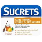 Sucrets Honey Lemon Sore Throat, Cough and Dry Mouth Lozenges, 18 ct.