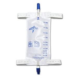 Medline&reg; Industries Leg Bags with Comfort Strap and Twist Valve Drainage Port 600mL, Medium