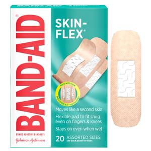 Johnson & Johnson Band-Aid&reg; Skin-Flex&reg; Adhesive Bandage, Assorted, 20 Count