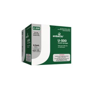 Ultra-Fine™ U-500 Insulin Syringe, 31GA OD x 6mm, 1/2mL Capacity (100 Count)