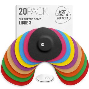 Not Just A Patch Original Patches for Freestyle Libre 3, Multicolor, 20 ct