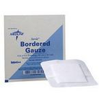 Medline&reg; Industries Sterile Bordered Gauze, 2" L x 2" W, 1" x 1"Pad, Latex-free, Heavy-Duty Soaker, Conformable, Nonwoven Fabric Adhesive
