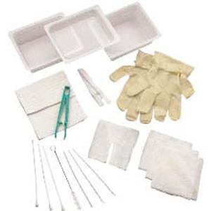 CareFusion Complete Tracheostomy Cleaning Tray with 2 Vinyl Latex Gloves, Sterile