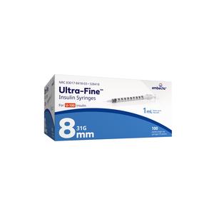 Ultra-Fine II™ U-100 Insulin Syringe 31G x 8mm Needle Length, 1cc Volume