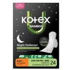 Kotex Bamboo Ultra Thin Overnight Pads with Wings, 24 ct