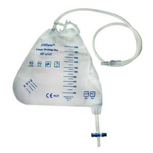 Amsino Urinary Drainage Bag, Pre-Pierced Sampling Port, with Anti-Reflux Valve, 2000mL
