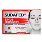Johnson & Johnson Sudafed PE&reg; Pain Relief Tablet, 36 Count