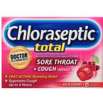 Chloraseptic Total, Wild Cherry, Sore Throat and Cough Lozenges, 15 ct.