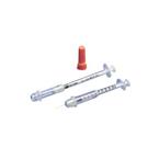 Monoject&trade; Insulin Safety Syringe with 29G x 1/2" L Needle and Accu-tip&trade; Flat Plunger Tip 1/2mL