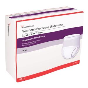 Cardinal Health, Women's Protective Underwear, Sure Care™ Super, Large, 45"-58"