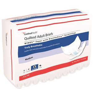 Cardinal Health, Quilted Adult Briefs, Wings™ Super, Medium, 32" - 44"
