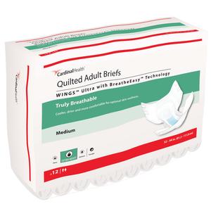 Cardinal Health, Quilted Adult Briefs, Wings™ Ultra, Medium, 32" - 44"