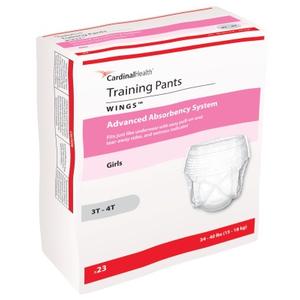 Cardinal Health, Girls Training Pants, Wings™, Large, 32-40 lbs, 3T-4T