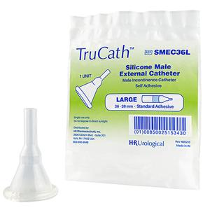TruCath Male External Catheter, Extended Adhesive, 100% silicone, Large, 36mm