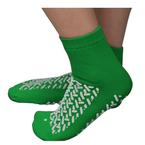 Double Tread Patient Safety Footwear XXL, Green, Exterior Terrycloth