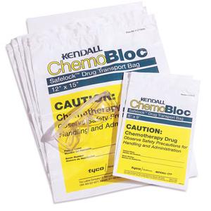 Kendall ChemoPlus&trade; Chemo Drug Transport Bag, 4 mil Thick, White, 6" x 9"