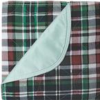 Ibex Re-Usable Plaid Underpad, Green Vinyl, 34" x 36"