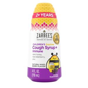 ZARBEE'S Cough Syrup + Immune Support, Daytime, Natural Mixed Berry Flavor, 4 Fl Oz