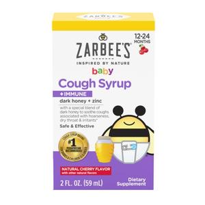 Zarbee's Naturals Baby Cough Syrup with Dark Honey and Zinc, Cherry Flavor - REPLACES 53200