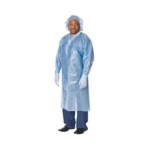 Cardinal Health&trade; Over-The-Head Blue Poly-Coated Isolation Gown, Universal