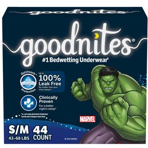Kimberly Clark Goodnites&reg; Youth Incontinence Pant, for 38 to 65 lb Boy, Clothing Size 4 to 8, Small/Medium, Giga Pack
