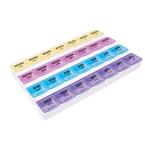 Apex 7-Day Medication Planner Spanish Guide, 28 Color Coded Compartments