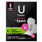 U by Kotex Supreme Ultrathin Heavy with Wing Pad, Teen - REPLACES 6951753