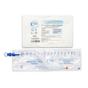 Cure Catheter® Single, Closed System, Unisex, Straight Tip, 16 FR