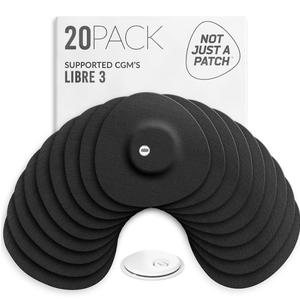 Not Just A Patch Original Patches for Freestyle Libre 3, Black, 20 ct
