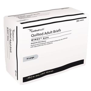 Cardinal Health, Quilted Adult Briefs, Wings™ Extra, X-Large, 59" - 64"