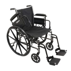 PMI ProBasics&trade; K3 Patient Wheelchair, Fixed Back, with Removable Desk-Length Arms and Swing-Away Footrests, 300 lb Capacity, 18" x 16" Seat