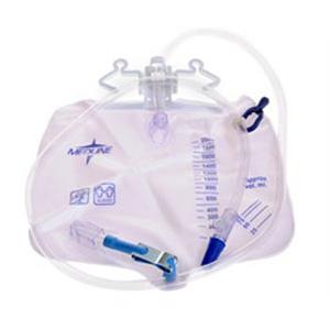 Medline&reg; Industries Drainage Bag with Antireflux Tower, Drainage Port with Metal Clamp 2000mL