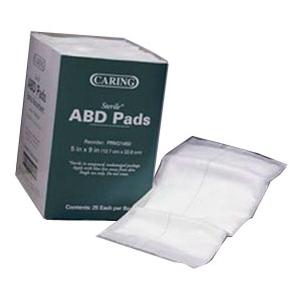 Medline&reg; Industries Caring&reg; Sterile Abdominal/Combine Pad, 8" L x 7-1/2" W, Latex-free