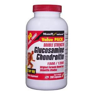 Mason Vitamins Glucosamine Chondroitin 1500/1200 Double Strength Capsule 280 Count, 3 Per Day