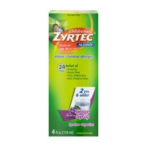 Children's Zyrtec 1mg Grape Syrup, 4 fl oz