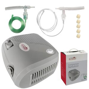 Sunset Healthcare Solutions Compressor Nebulizer with Disposable & Reusable Adult Neb Kit