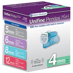Owen Mumford Unifine&reg; Pentips&reg; Plus Pen Needle 32G, 4mm, 100 Count