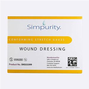 Simpurity Antimicrobial 6 Ply Sterile Rolled Gauze 4.5" x 4.1 yds.