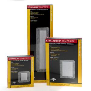 Medline Stratasorb&reg; Composite Island Dressing, 4" x 14"