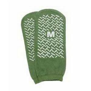 Single Tread Patient Safety Footwear XXL, Green, Exterior Terrycloth