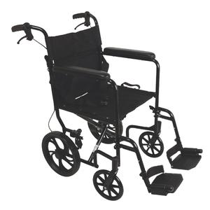 PMI ProBasics&trade; Aluminum Transport Chair, with 12" Rear Wheels, 21.5" x 37" 300 lb Capacity, Depth 39" 19" Seat, Seat Depth 16" Black