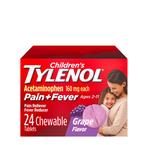 Children's TYLENOL Pain Reliever / Fever Reducer Chewable Tablets, Grape Flavor, 24 ct