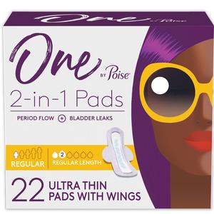 One by Poise Supreme Ultrathin Regular Wing Pad, 22 ct