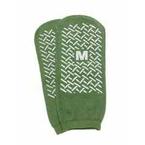Single Tread Patient Safety Footwear XXL, Green, Exterior Terrycloth