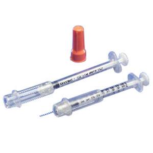 Monoject&trade; Insulin Safety Syringe with 29G x 1/2" L Needle and Accu-tip&trade; Flat Plunger Tip 1mL