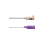 AMT Mini ONE&reg; Continuous Feeding Set 12" L, Right Angle Connector with Bolus Purple Adapter, Clear Tubing, DEHP free