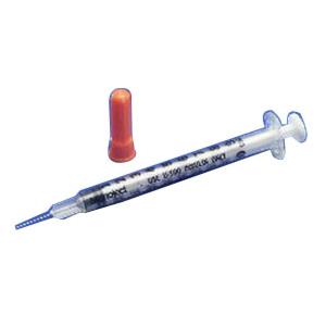 Monoject&trade; SoftPack Insulin Syringe with 29G x 1/2" L Needle and Accu-tip&trade; Flat Plunger Tip 1/2mL